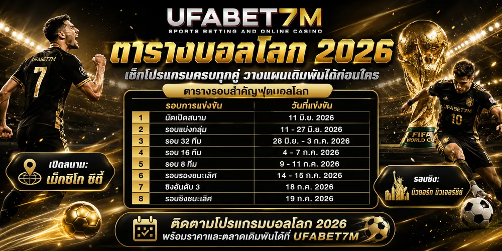 ตารางบอลโลก 2026 เช็กโปรแกรมครบทุกคู่ วางแผนเดิมพันได้ก่อนใคร